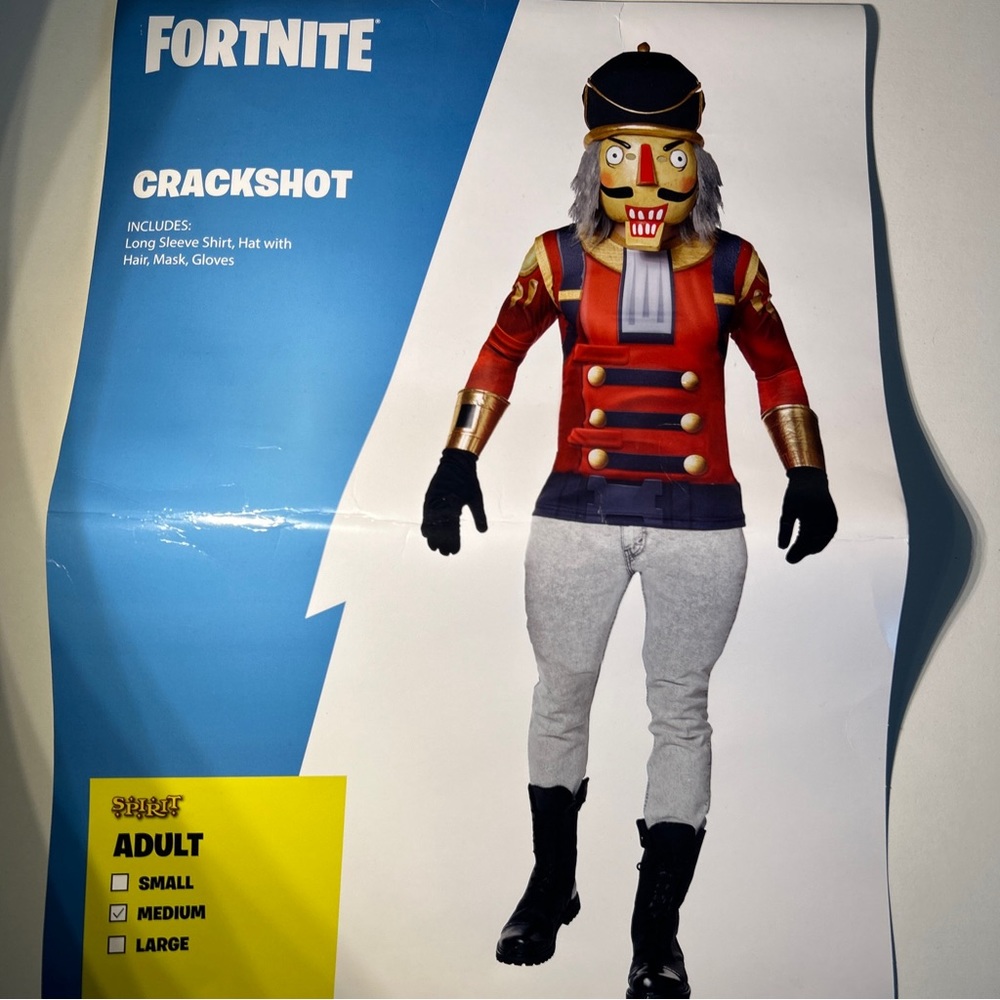 Fortnite Crackshot Full Deluxe Spirit Halloween Costume Adult Medium
